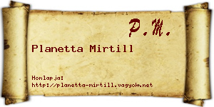 Planetta Mirtill névjegykártya